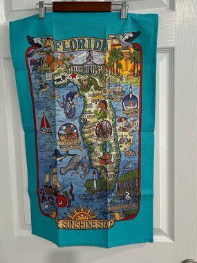 Florida Sunshine State Map Kitchen Towel